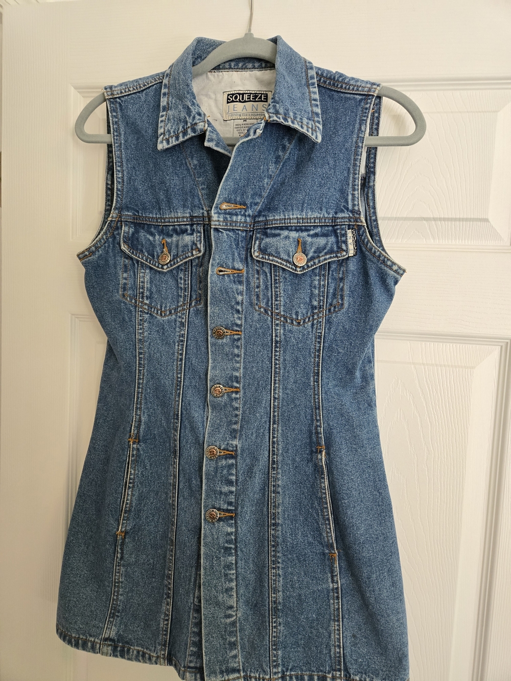 Women’s Blue Denim Sleeveless Vest Dress